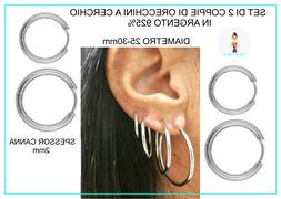 A Cerchio Cerchietto Uomo Donna  Argento 925% Set Misure 2mm