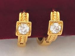 A Cerchio Con Cristallo Swarovski 999er Oro 24k Oro Placcato