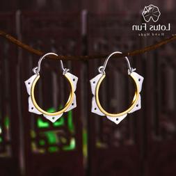 A Cerchio Di Fiori Di Loto Minimalisti Vero Argento Sterling