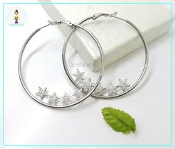 A Cerchio Donna In Acciaio Inox Luminosi Stelle Bianche Gran