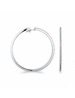 A Cerchio Grandi In Oro Bianco 18k Con Diamanti.  Ncer2654bb