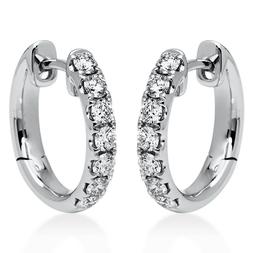 A Cerchio In 750 Oro Bianco H:14,8mm L:14,1mm S:2,7mm 14 Bri