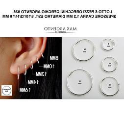 A Cerchio In Argento 925 5 Pezzi Di 1.2 X 8-10-12-14-16 Mm