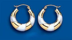 A Cerchio In Oro Stile Creolo Due Colori Bianco E Giallo 20m