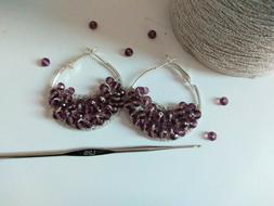 A Cerchio Lavorati All'uncinetto Con Cristalli