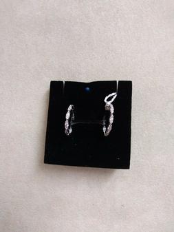 A Cerchio Medi In Argento 925 Rodio E Zirconi Cod.6982