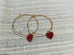 A Cerchio Realizzati A Mano Di Colore Oro E Pendenti Cuori R