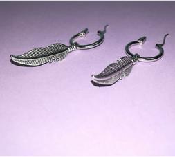 A Cerchio Uomo Donna Cerchi Con Piuma Pendente Colore Argent