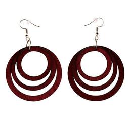 A Cerchio Vintage A Tre Tondi In Legno Pendenti Gioielli Etn