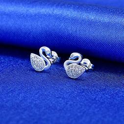 A Cigno Color Argento Con Cristallo