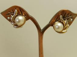 A Clip - Vintage Originale Anni 60/70 - Finta Perla, Metallo