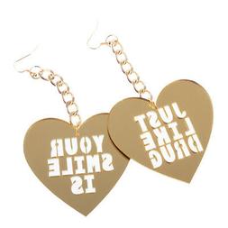 A Cuore Oversize Moda Donna Pendenti Con Lettera In Oro A Go