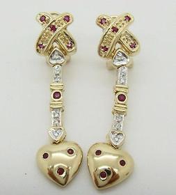 A Farfalla Con Diamanti E Rubini 585er Oro