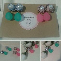 A Fiore Con Perle A Goccia