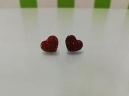 A Forma Di Cuore Rosso Con Brillantini