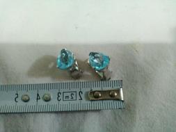 A Goccia A Clip In Acquamarina Montati In Argento 925