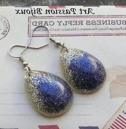 A Goccia In Resina Ecofriendly, Gioiello Glitter, Handmade