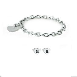 A Lobo Lettera B E Bracciale Donna Acciaio Shac2 Sck95 S'aga