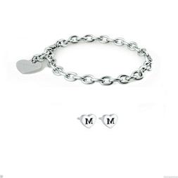A Lobo Lettera M E Bracciale Donna Acciaio Shac2 Sck106 S'ag