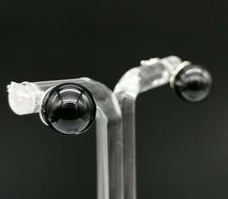 A Lobo Neri Sfere Onice Vero 1cm Argento 925 Fatto In Italia