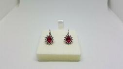 A Pendolo Con Quarzo Rosso E Zirconi Oro Bianco 18kt 750 4,1