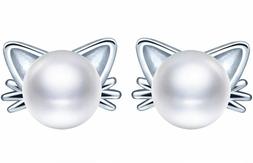 A Perno A Forma Di Gatto, Con Perle D'acqua Dolce, Gioielli 