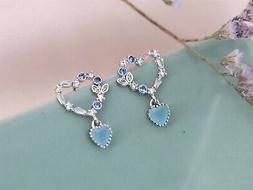 A Perno Argentato Blu Claire Cuore Floreale Piccolo Matrimon