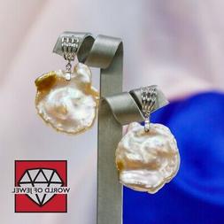 A Perno Di Argento 925 Con Perle Di Fiume Keshi Rodiato Cod: