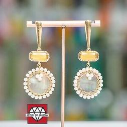 A Perno Di Argento 925 Con Occhi Di Gatto E Madreperla 26x65