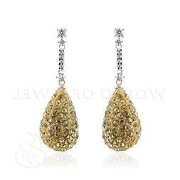 A Perno Di Argento 925 Con Gocce In Strass E Ceramica Oro Co