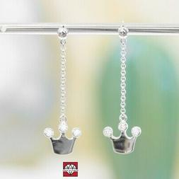 A Perno Di Argento 925 Con Catena Rolo' Corona Jolly E Zirco