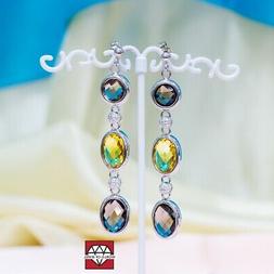 A Perno Di Argento 925 Con Quarzo Fume' E Topazio Giallo Ter