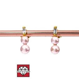 A Perno Di Argento 925 Dorato Con Perle Di Maiorca Rosa 5x18