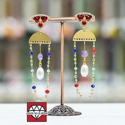 A Perno Di Bronzo Con Occhio Di Gatto E Pendente Con Catena 