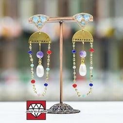 A Perno Di Bronzo Con Occhio Di Gatto E Pendente Con Catena 