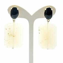 A Perno In Resina Nera E Panna -  Byba Bijoux