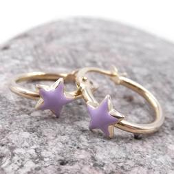 A Stella In Oro Giallo 14 Kt. Creola A Cerchio Per Bambina O