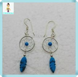 Acchiappasogni Dreamcatcher In Argento E Pietra Turchese 12m