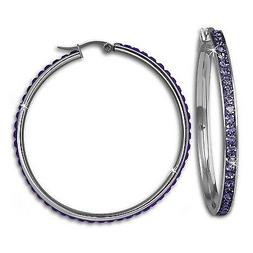 Acciaio Inox A Cerchio 50mm Donna Elementi Swarovski Lilla