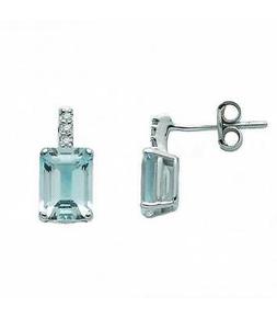 Miluna Acquamarina E Diamanti Erd2409 Earrings Rettangolare 