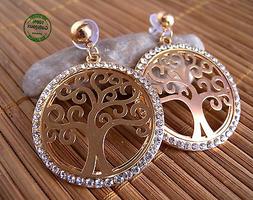 Albero Della Vita Dorati Strass Ultima Moda Donna Elegante L