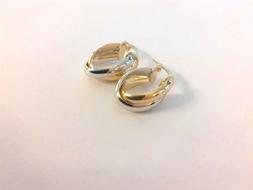 Anelle Ovali Bicolore Donna/ragazza Oro Giallo Bianco 18 Kt 