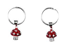 Argento 925 Cerchio Con Pendente Funghetto E Zirconi Ragazze