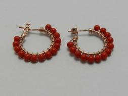 Argento 925 Cerchio Rosso Corallo