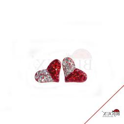 Argento 925  Cuore Brillantini Rosso /bianco Donna Ragazze