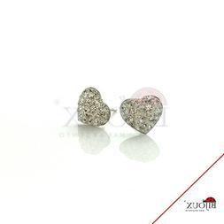 Argento 925 Cuore Con Brillantini Donna /ragazze /bambina