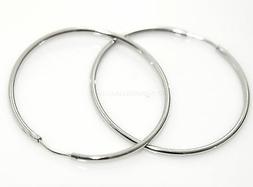 Argento 925 Donna Cerchio Anelle Boccole Classici Grandi Med