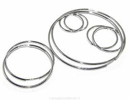 Argento 925 Donna Semplici Anelle Cerchi Boccole Piccoli Gra