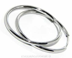 Argento 925 Donna Semplici Anelle Cerchi Boccole Creole Medi