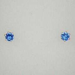 Argento 925 E Punto Luce Swarovski 3 Mm Sapphire Blu Zaffiro